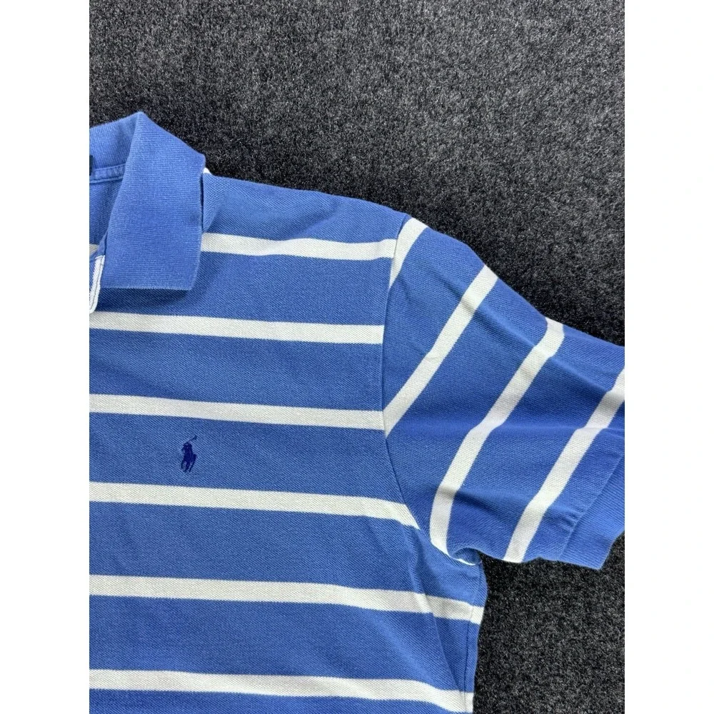 Polo Ralph Lauren Blue White Striped Polo Shirt Mens XL Cotton